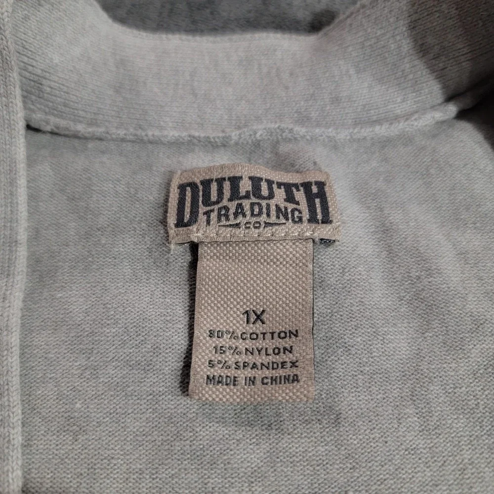 Duluth Trading Cardigan Sweater Women 1X Gray Pockets Academia Minimalist Boho
